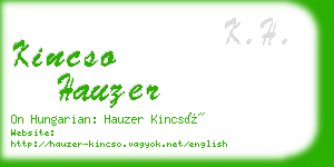 kincso hauzer business card